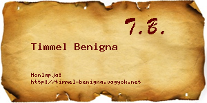 Timmel Benigna névjegykártya